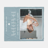 Daddy Modern Minimalistische Eerste Vaderdag Foto Fleece Deken (Voorkant (Horizontaal))