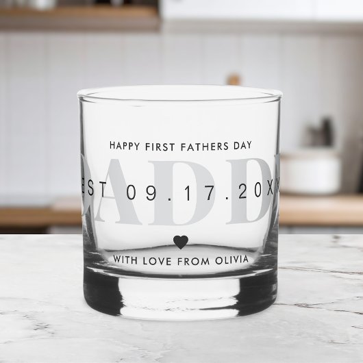 Daddy Modern Minimalistische Eerste Vaderdag Whisky Glas