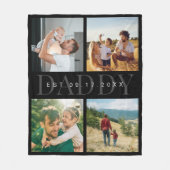 Daddy Modern Vaderdag Fotocollage Fleece Deken (Voorkant)