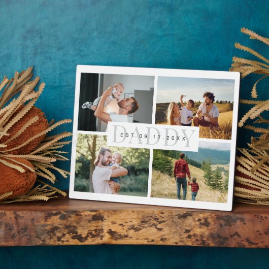 Daddy Modern Vaderdag Fotocollage Fotoplaat (Zijkant)