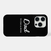 Daddy Moderne Kinderen Namen Vaderdag Zwart iPhone Hoesje (Achterkant horizontaal)