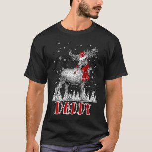 Daddy Moose Draag Kerstmuts Matching Family Christ T-shirt