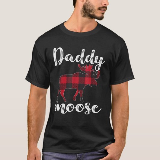 Daddy Moose Matching Family Christmas Clothes Plai T-shirt (Voorkant)