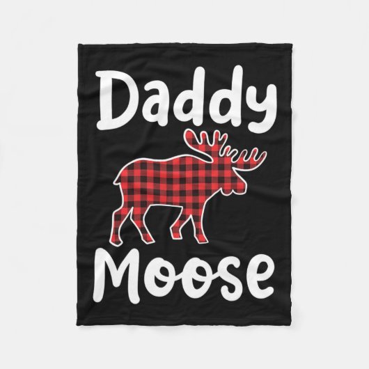Daddy Moose Matching Family Merry Xmas in juli Man Fleece Deken (Voorkant)