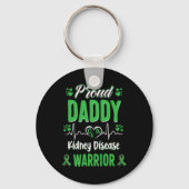 Daddy Nierziekte Warrior Awareness Lint Groen Sleutelhanger (Voorkant)