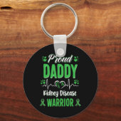 Daddy Nierziekte Warrior Awareness Lint Groen Sleutelhanger (Voorkant)
