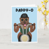 Daddy-O Gelukkige Vaderdag Pit Bull Biker Kaart (Gele Bloem)