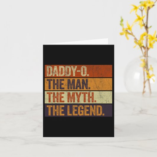 Daddy-o Het Man De mythe De legende Grappige retro Kaart (Gele Bloem)