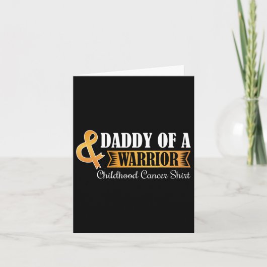 Daddy Of A Warrior Childhood Cancer Ribbon Awarene Kaart (Voorkant)