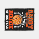 Daddy Of Rookie 1st Basketball Bday Theme Matching Fleece Deken (Voorkant (Horizontaal))