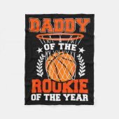 Daddy Of Rookie 1st Basketball Bday Theme Matching Fleece Deken (Voorkant)
