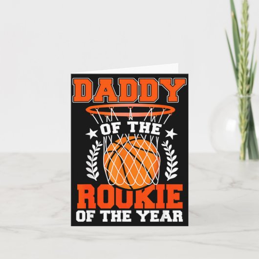 Daddy Of Rookie 1st Basketball Bday Theme Matching Kaart (Voorkant)
