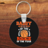 Daddy Of Rookie 1st Basketball Bday Theme Matching Sleutelhanger (Voorkant)
