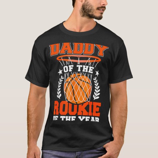 Daddy Of Rookie 1st Basketball Bday Theme Matching T-shirt (Voorkant)