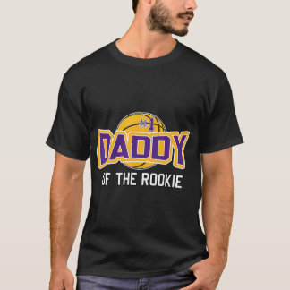Daddy of Rookie Jaar 1e Verjaardag Basketbal Thema T-shirt