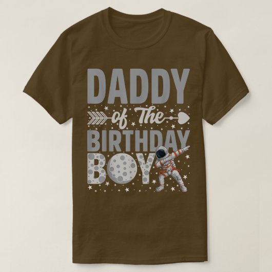 Daddy Of The Birthday Astronaut Boy Space Theme Bd T-shirt (Design voorkant)
