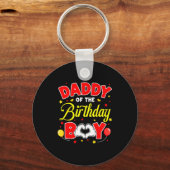 Daddy Of The Birthday Boy Matching Dad Son Family  Sleutelhanger (Voorkant)