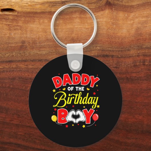 Daddy Of The Birthday Boy Matching Dad Son Family Sleutelhanger (Voorkant)