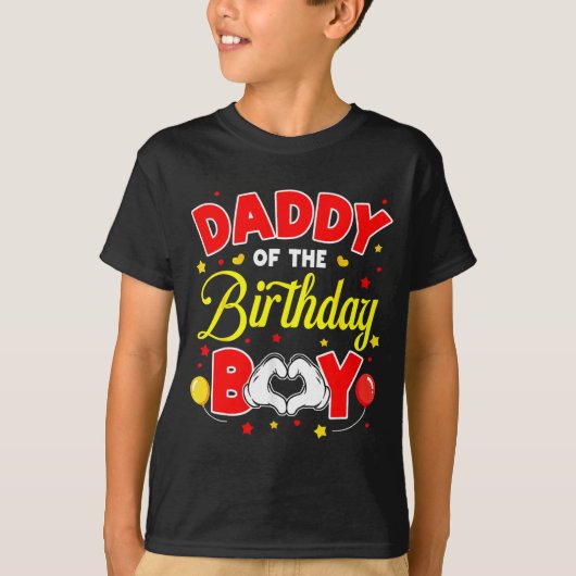 Daddy Of The Birthday Boy Matching Dad Son Family T-shirt (Voorkant)