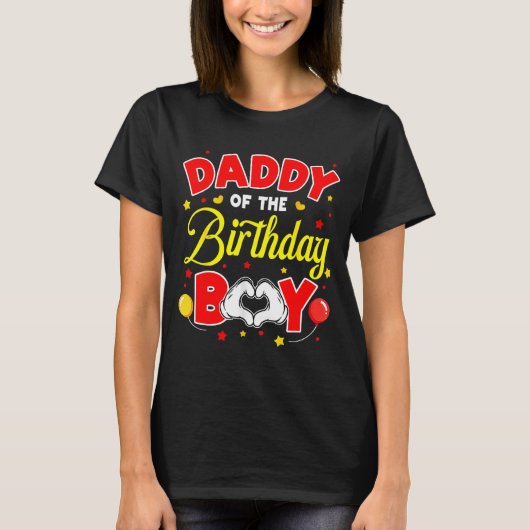 Daddy Of The Birthday Boy Matching Dad Son Family T-shirt (Voorkant)