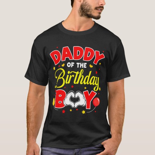 Daddy Of The Birthday Boy Matching Dad Son Family T-shirt (Voorkant)