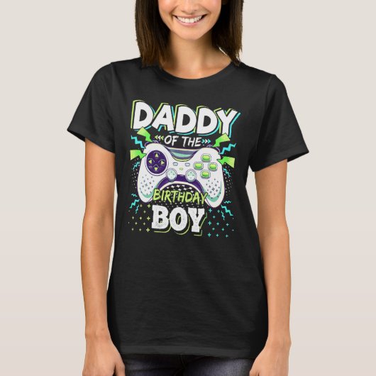 Daddy Of The Birthday Boy Matching Video Game Birt T-shirt (Voorkant)