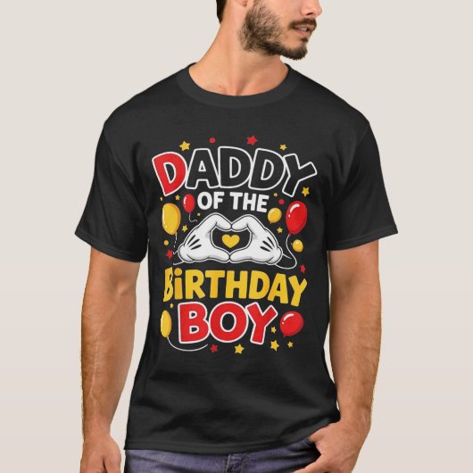 Daddy Of The Birthday Boy Shirt Matching Dad Son F (Voorkant)