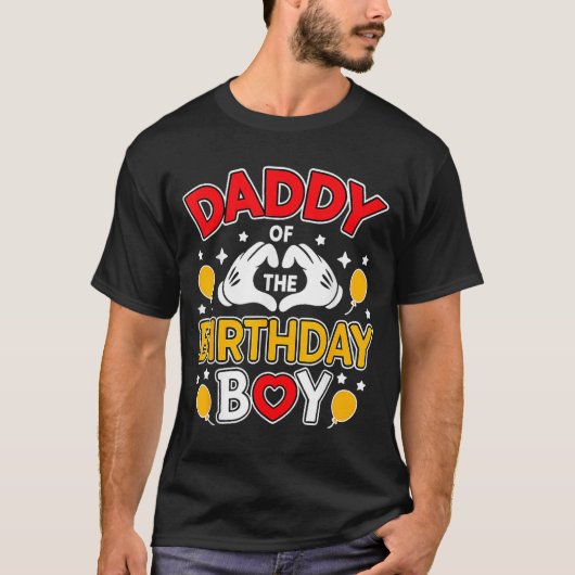 Daddy Of The Birthday Boy Shirt Matching Dad Son F (Voorkant)