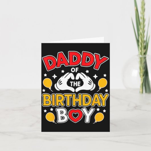 Daddy Of The Birthday Boy Shirt Matching Dad Son F Kaart (Voorkant)
