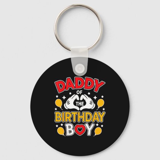 Daddy Of The Birthday Boy Shirt Matching Dad Son F Sleutelhanger (Voorkant)