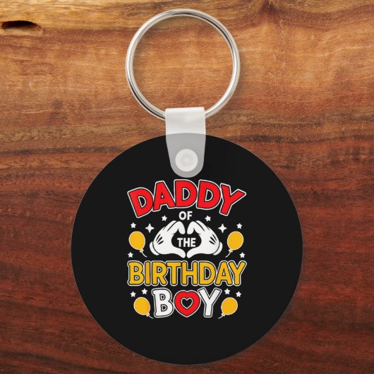 Daddy Of The Birthday Boy Shirt Matching Dad Son F Sleutelhanger (Voorkant)