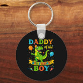 Daddy Of The Birthday Boy T-rex Dinosaur Birthday  Sleutelhanger (Voorkant)