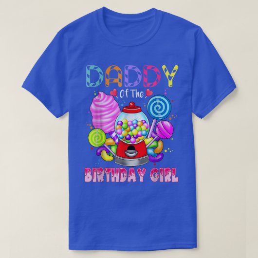 Daddy Of The Birthday Girl Candyland Candy Birthda T-shirt (Design voorkant)