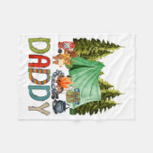 Daddy Of The Happy Camper 1st Birthday Bear Camng  Fleece Deken (Voorkant (Horizontaal))