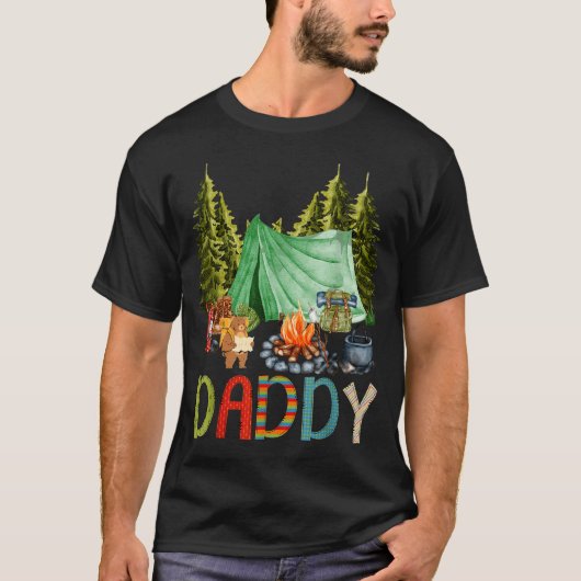 Daddy Of The Happy Camper 1st Birthday Bear Camng T-shirt (Voorkant)