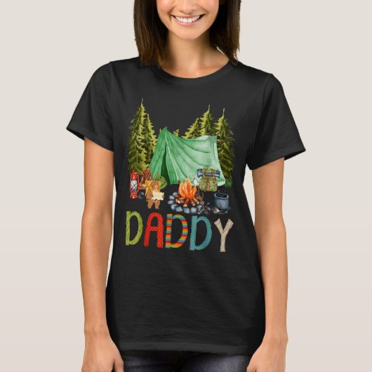 Daddy Of The Happy Camper 1st Birthday Bear Camng  T-shirt (Voorkant)