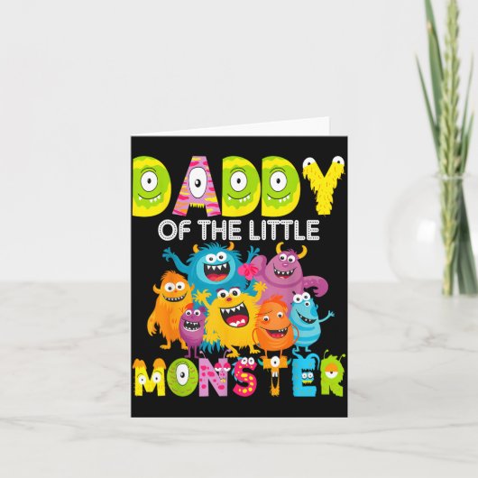 Daddy Of The Little Monster 1st Birthday Boy Party Kaart (Voorkant)