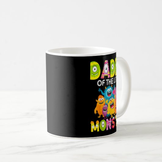 Daddy Of The Little Monster 1st Birthday Boy Party Koffiemok (Voorkant rechts)