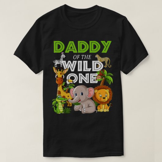Daddy Of The Wild One Zoo Birthday Safari Jungle A T-shirt (Design voorkant)