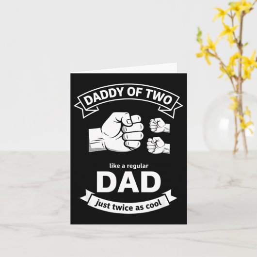 Daddy Of Two Dad Funny Father Of Two Fathers Day B Kaart (Gele Bloem)