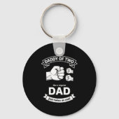 Daddy Of Two Dad Funny Father Of Two Fathers Day B Sleutelhanger (Voorkant)