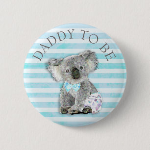 DADDY om de Baby shower-knop Koala Beer te zijn Ronde Button 5,7 Cm