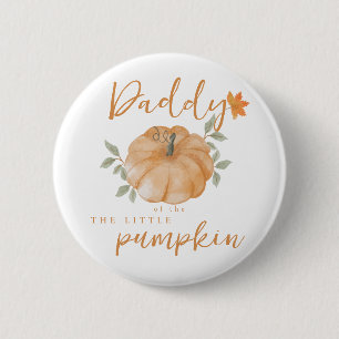 Daddy Oranje Little Pumpkin Herfst Baby shower Ronde Button 5,7 Cm