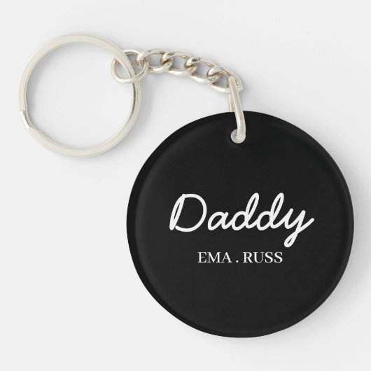 Daddy | Personalized Kids Names Father’s Day Gift Sleutelhanger (Voorkant)