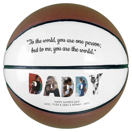 DADDY Photo Collage Custom Quote Vaderdag Basketbal (Voorkant)