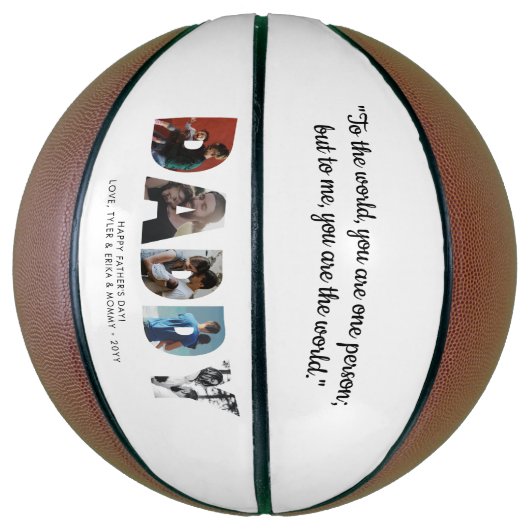 DADDY Photo Collage Custom Quote Vaderdag Basketbal (Verticaal)