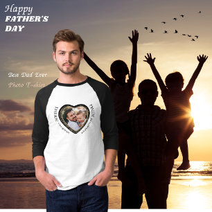 Daddy Photo Heart Shape T-shirt
