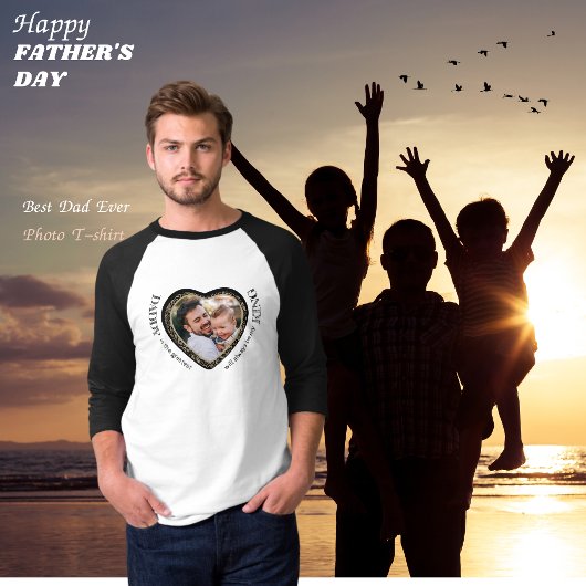 Daddy Photo Heart Shape T-shirt