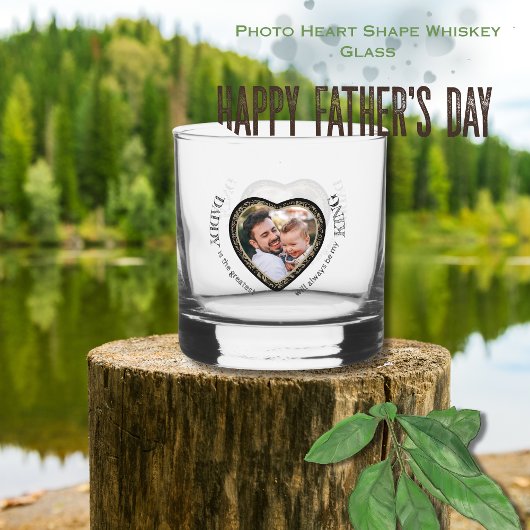 Daddy Photo Heart Shape Whisky Glas