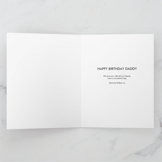 DADDY Photo Letter Cutout Birthday Kaart (Binnen)